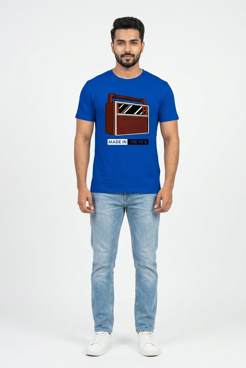 Made In The 90s Graphic Printed Blue Tshirt