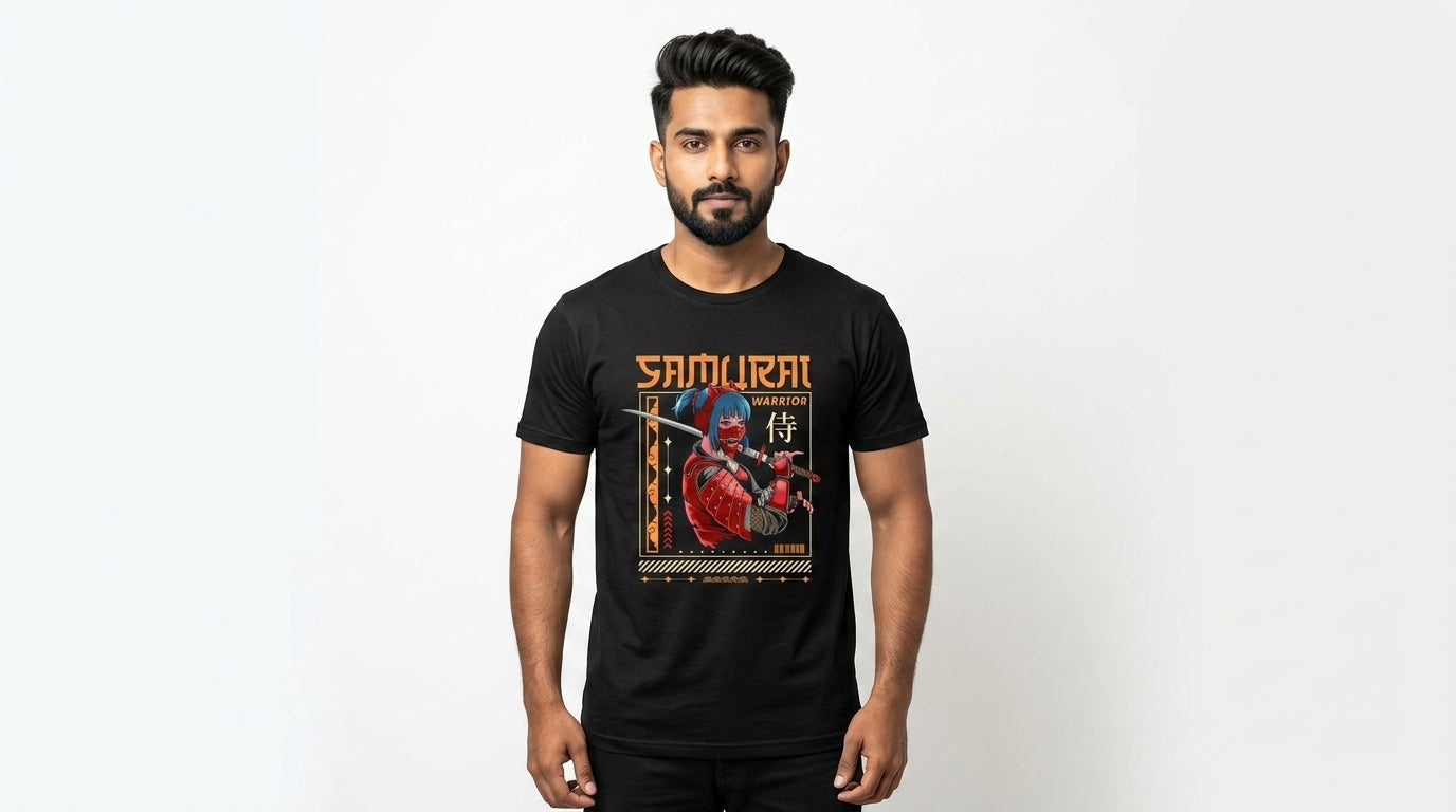 Samurai Warrior Black Tee