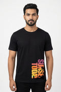 Sunset Today Graphic Printed Black Tshirt