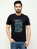 You'll never walk alone YNWA - Liverpool Fan Block Printed Black Tee
