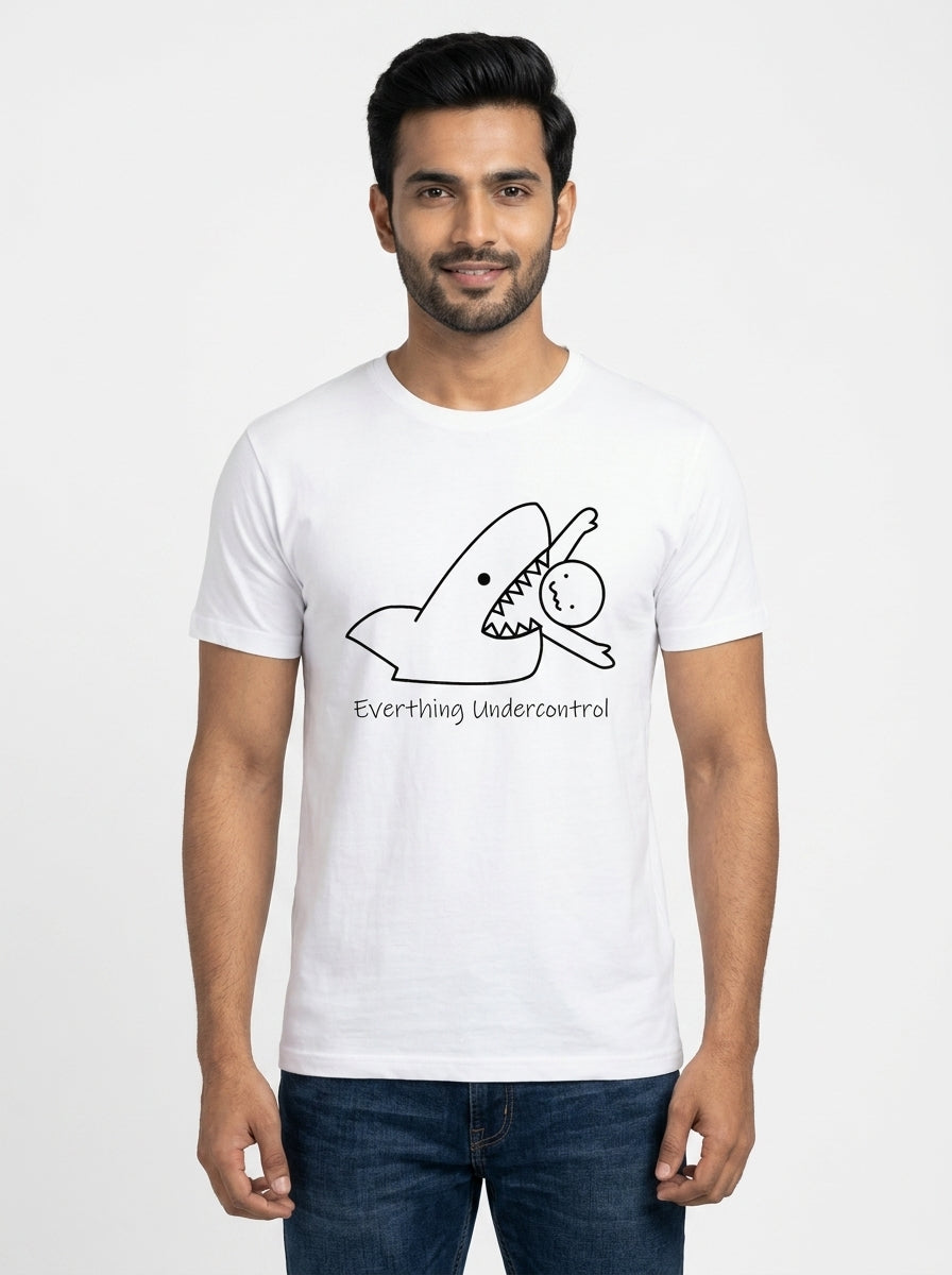 Everything Under Control Graphic Printed White Tshirt