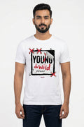 Young and Wild forever - Graphic printed white casual fashion tshirt