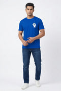 Raised Fist Graphic Printed Blue Tshirt