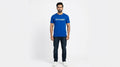 Styched Font Blue Tshirt