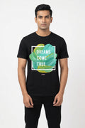 Dreams Come True- Inspirational Black Round Neck Casual TShirt