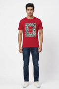 Wild Graphic Printed Red Tshirt