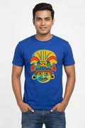 Tribal Mask - Warrior Attitude Blue Casual Round Neck Cotton T-Shirt