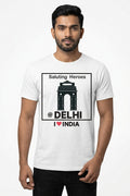 Delhi Saluting Our Heroes - Styched in India Graphic T-Shirt White Color