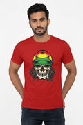 Reggae Skull - Rasta Red Casual Funk tee