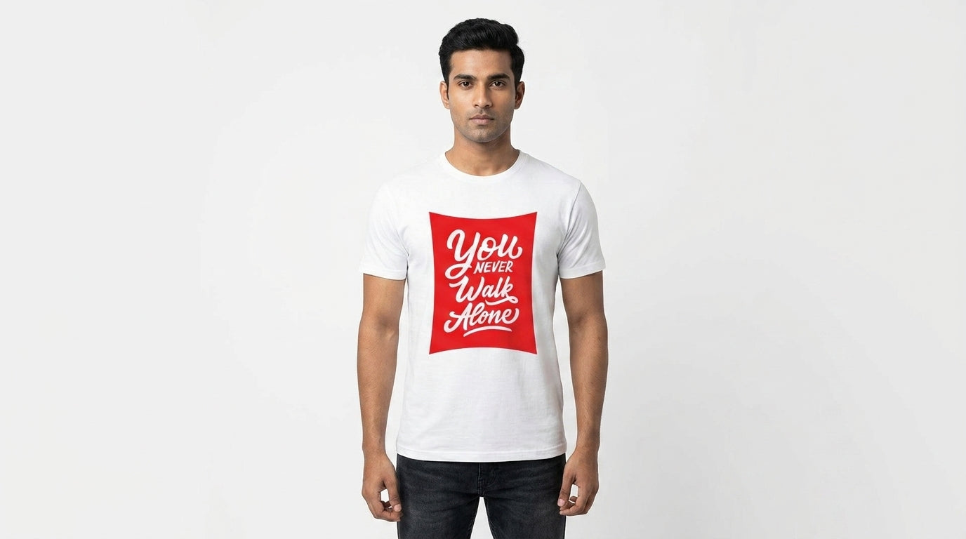 You'll Never Walk Alone - Liverpool Fan Tee White Printed