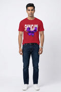 Shinigami Graphic Printed Red Tshirt