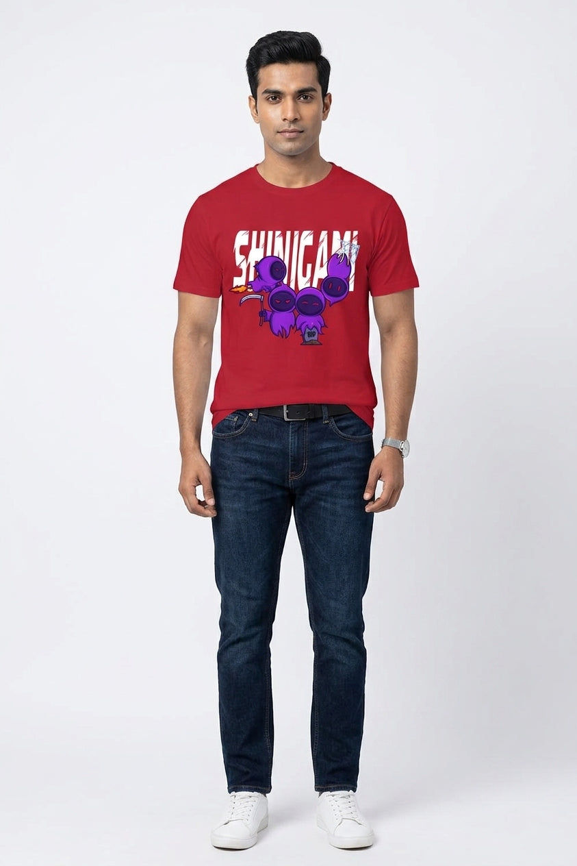 Shinigami Graphic Printed Red Tshirt
