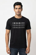 Insanity Printed Black Tshirt