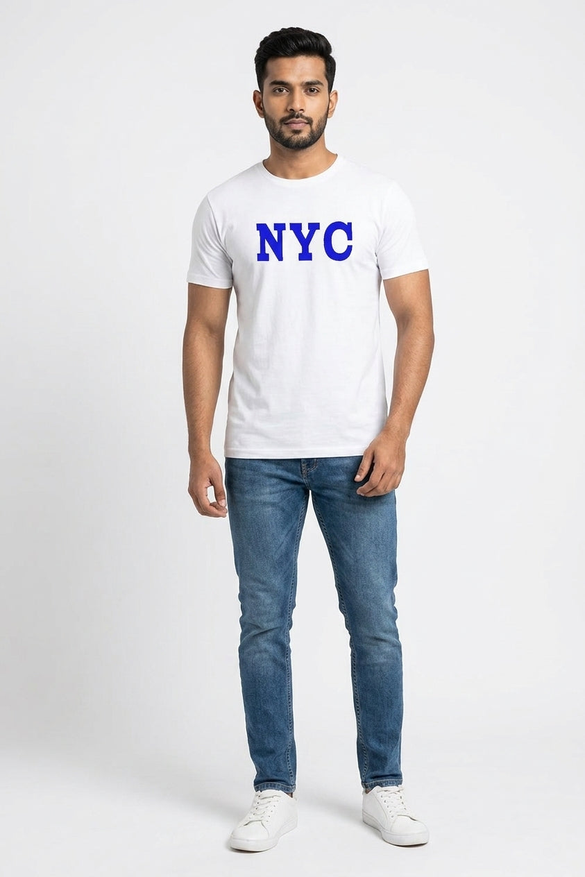 NYC Graphic Printed White Tshirt