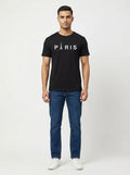 Paris Graphic Printed Black Tshirt