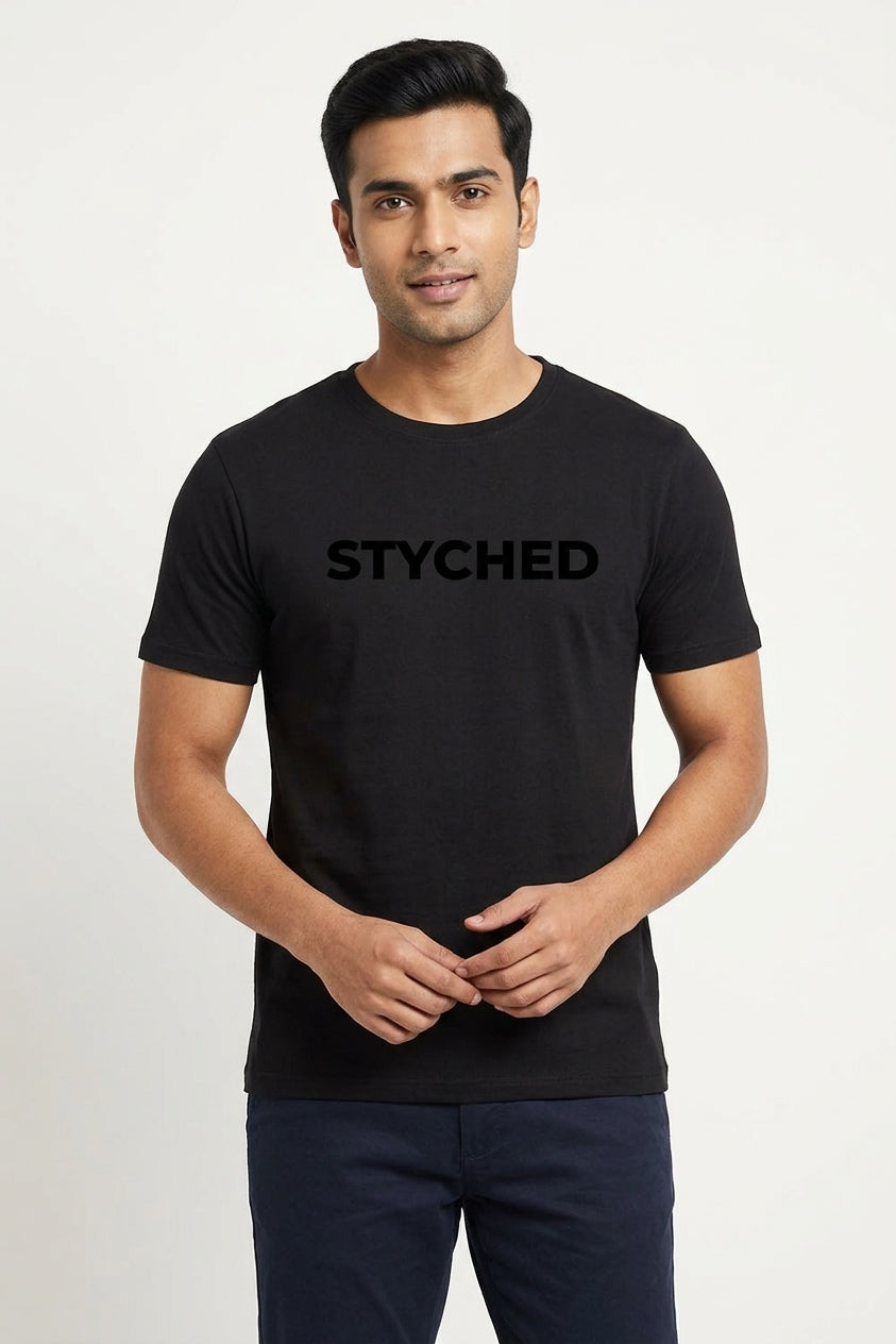 Styched Font All Black Tshirt