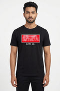 Live Co Concert Graphic Printed Black Tshirt