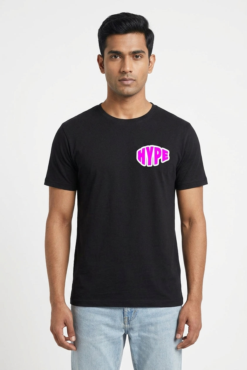 Hype Graphic Printed Black Tshirt