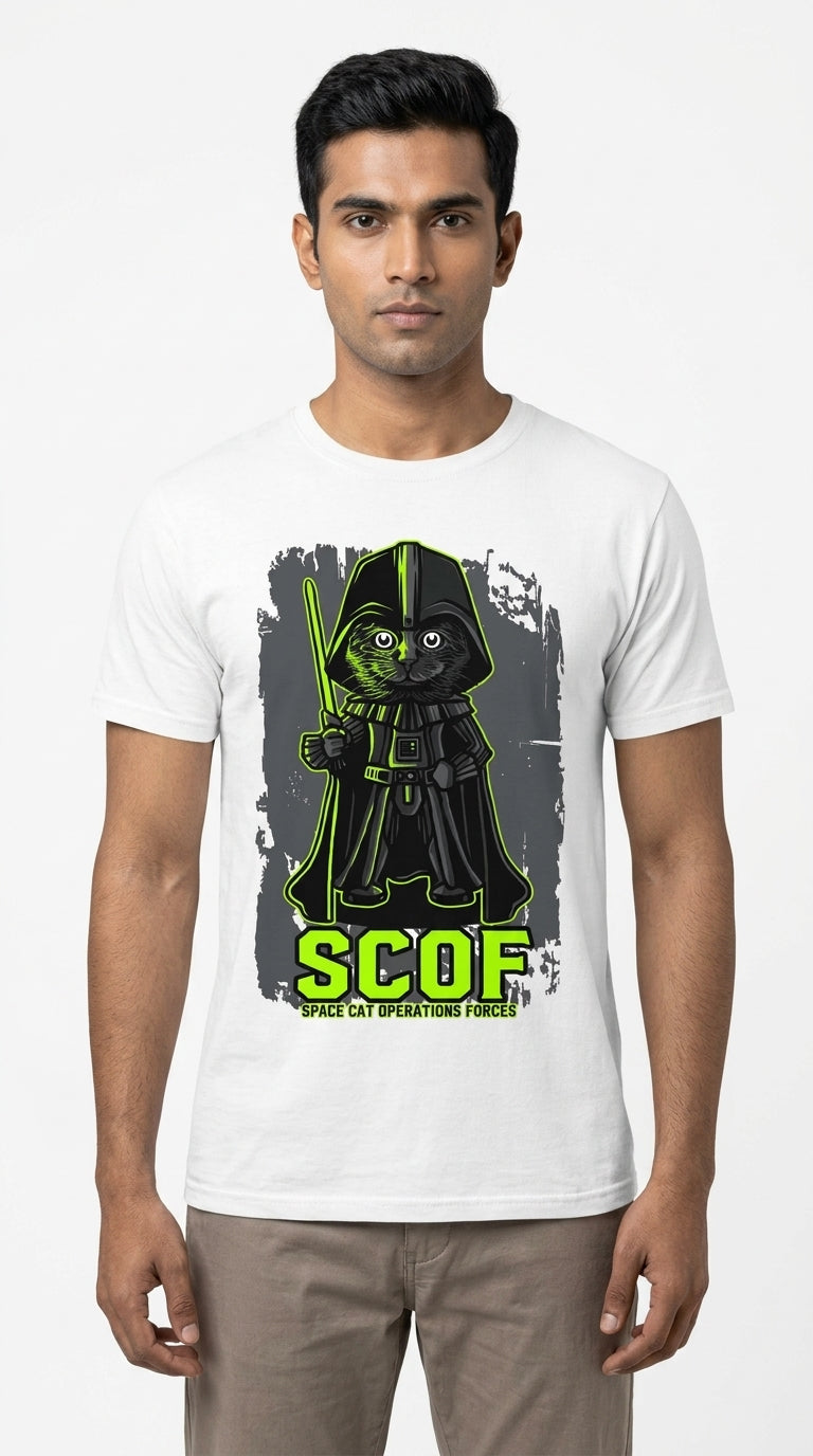 Space Cat White Tee