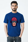 Bura mat dekho, bolo, suno - Wise monkey - Blue printed casual tshirt online
