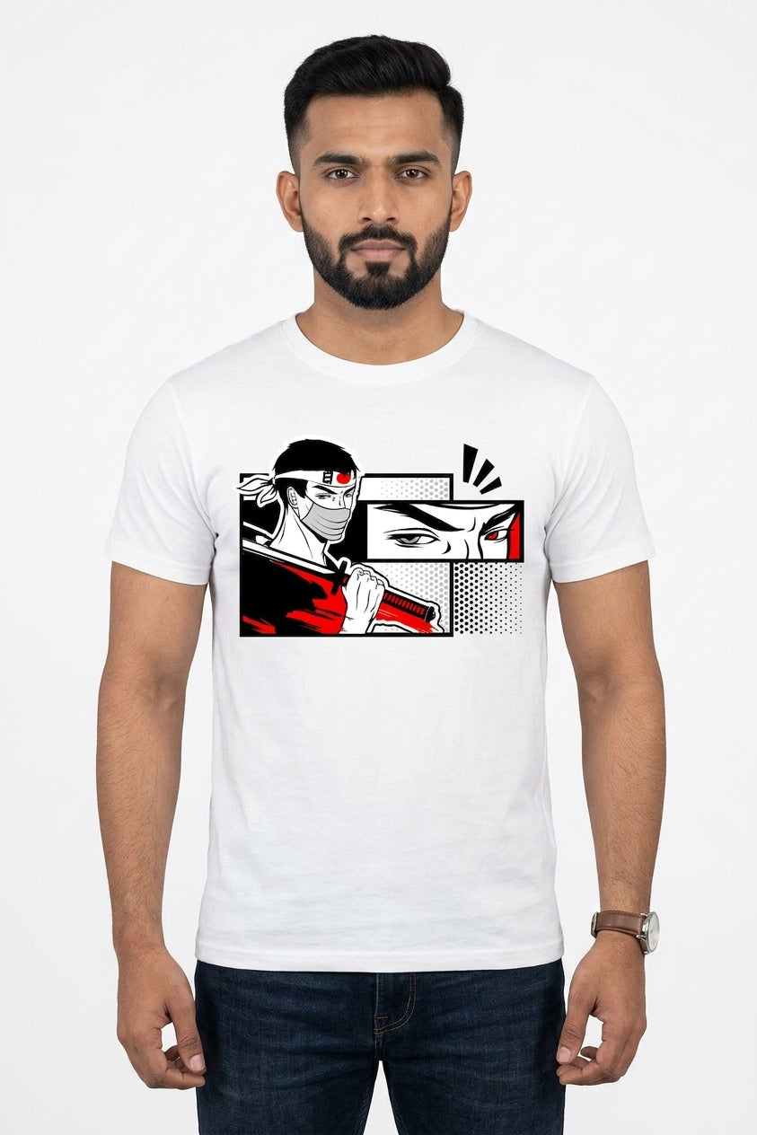 Red Eye Samurai White Tee