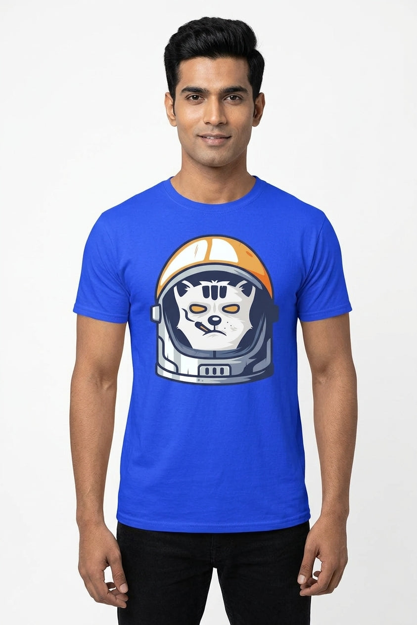 Smoking Space Fox Blue Tshirt