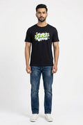 Peace Graphic Printed Black Tshirt