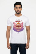 Vape King - Illustrative Graphic Designed T-Shirt White
