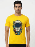Astronaut Graphic Printed Yellow Tshirt