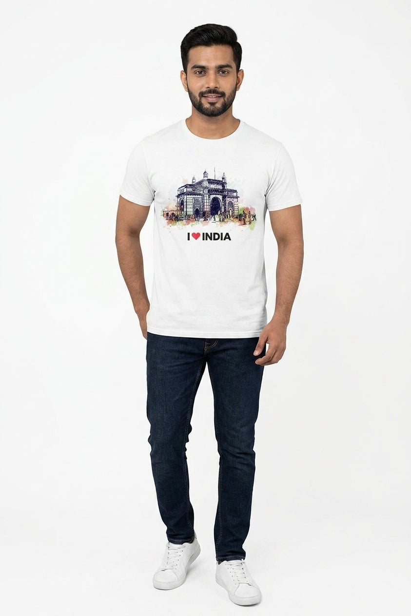 Gateway of India - Styched in India Graphic T-Shirt White Color