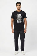Rock Graphic Printed Black Tshirt