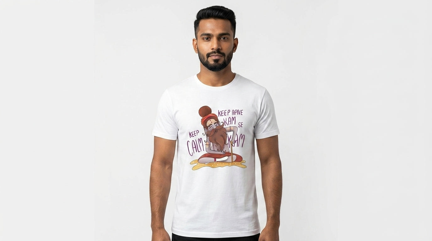 Kam Se Kam Graphic Printed White Tshirt