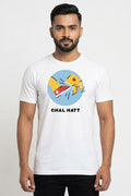 Chal Hatt Graphic Printed White Tshirt
