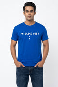 Missing Me - Semicolon - Coders and Developers Quirky Tee Blue Color