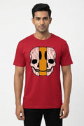 Dis Skull Graphic Printed Red Tshirt