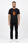 Aag Laga Denge Graphic Printed Black Tshirt