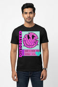 Distorted Graphic Printed Black Tshirt