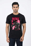 Rebel Graphic Printed Black Tshirt