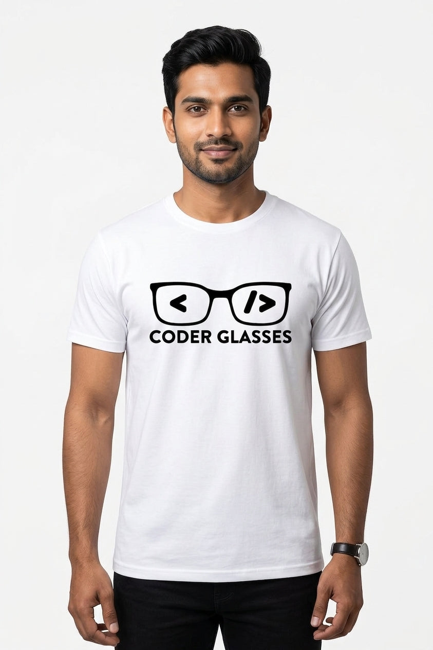 Coder Glasses - Coder Tee white