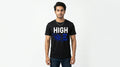 High Graphic Printed Black Tshirt