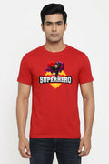Main Bhi Superhero - Casual biowashed cotton red t-shirt