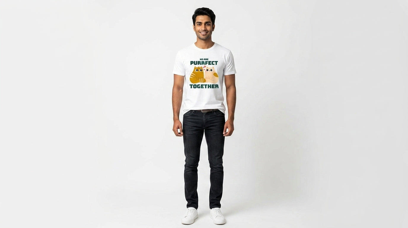 Perfect Together Printed Cute White Tshirt