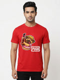 Pugb following PubG style - Quirky Graphic T-Shirt Red Color