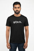Glitch Printed Black Tshirt