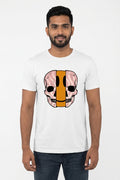 Dis Skull Graphic Printed White Tshirt