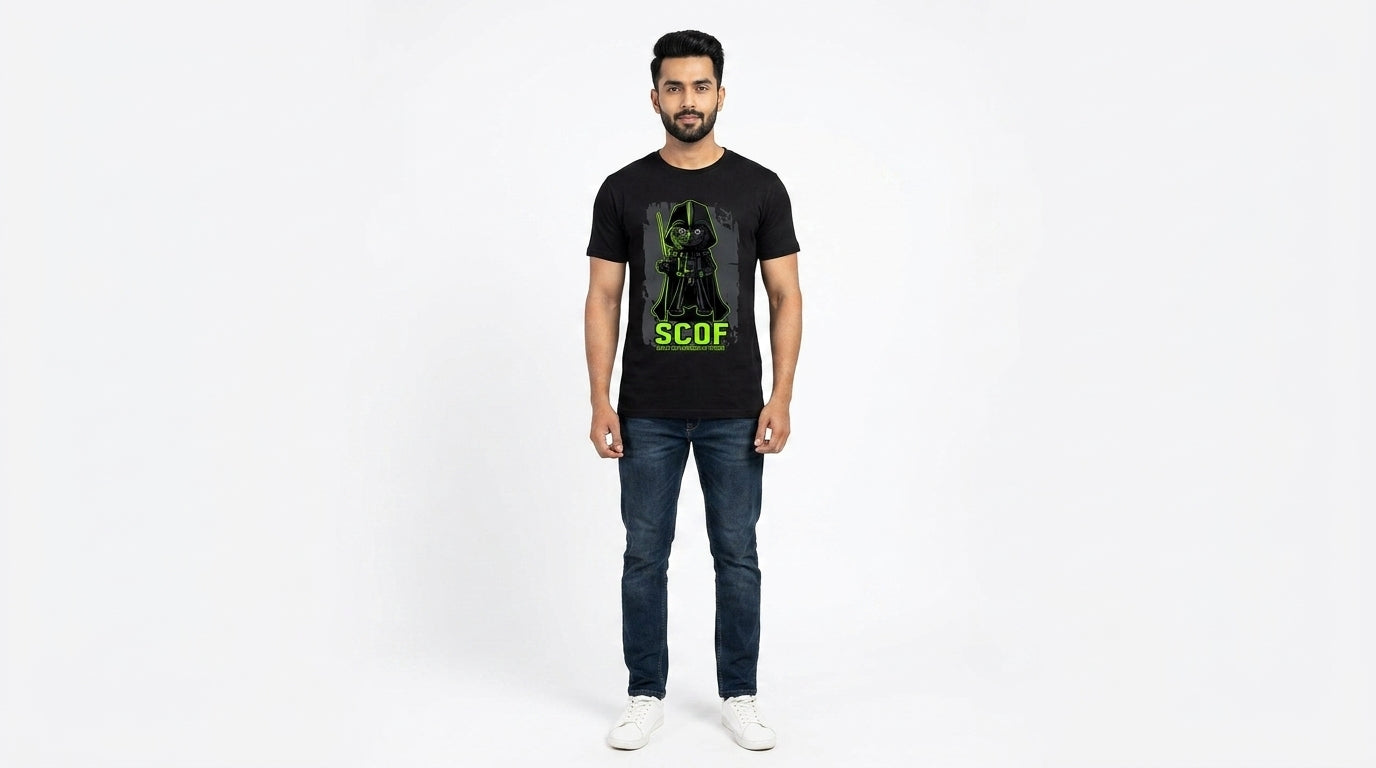 Space Cat Black Tee