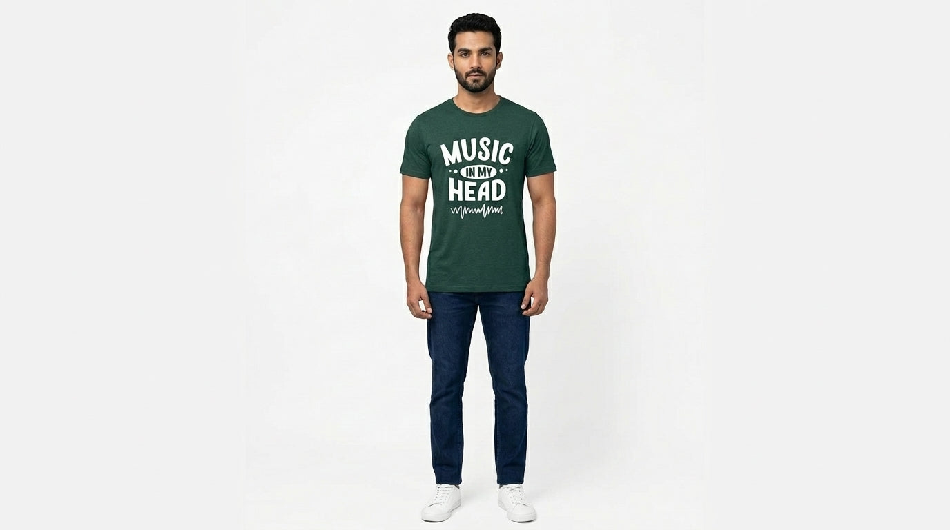 Music In My Head Green Tshirt