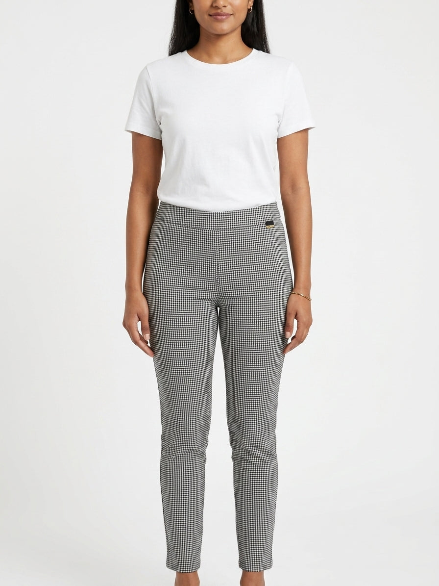 Calvin Klein Trousers Check Black Polyester & Blended