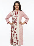 Vanita Kurti Floral Pink Cotton Blend
