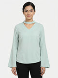 Tokyo Talkies Top Solid Mint Polyester